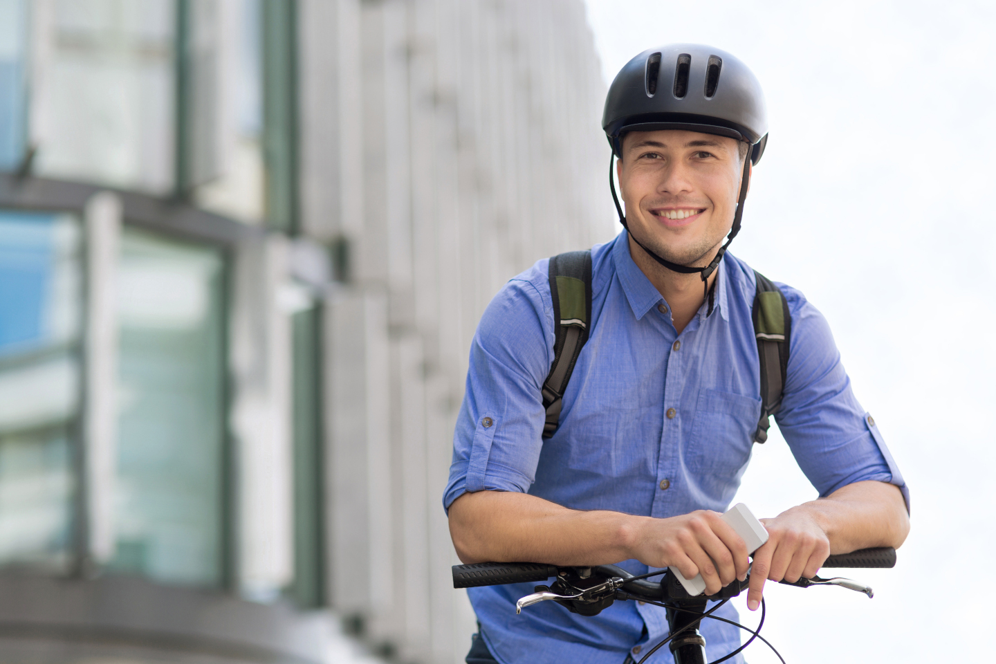 Man cycling in the city